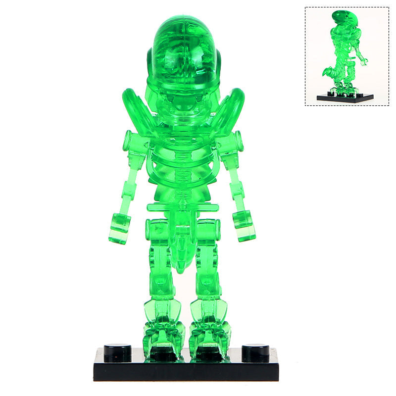 Transparent Green Alien Xenomorph Custom Minifigure