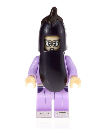 Eggplant Aubergine Outfit Mascot Emoji Food Minifigure