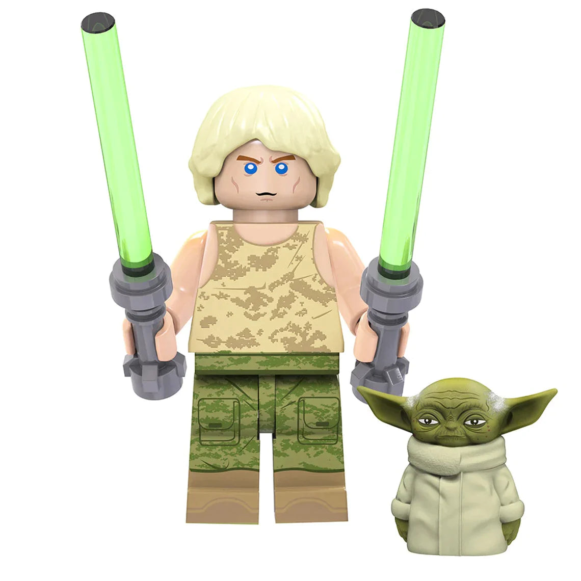 Luke Skywalker with Grogu custom Star Wars Minifigure