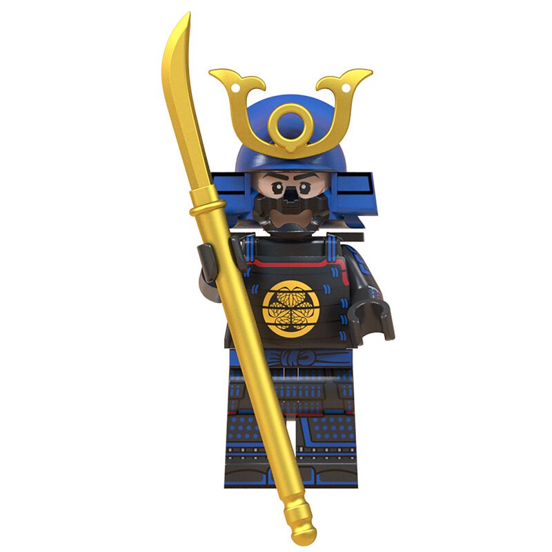 Japanese Samurai in Blue Custom Minifigure