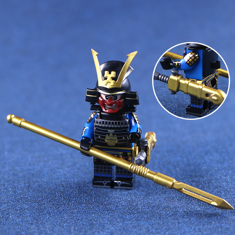 Japanese Samurai in Blue Custom Minifigure