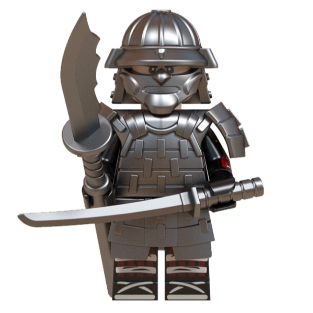Japanese Silver Samurai Custom Minifigure