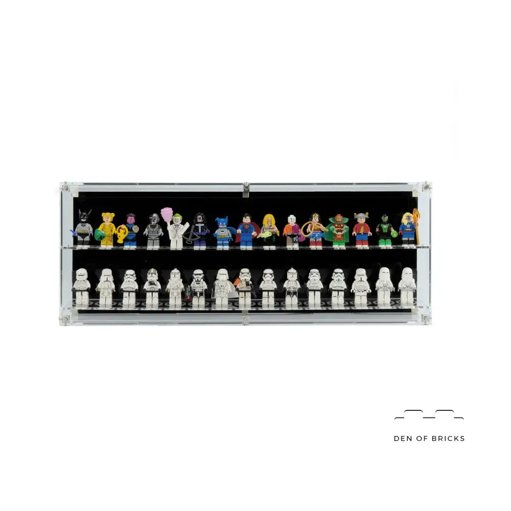 Wall Mounted Display Cases for  Minifigures - 15 Minifigures Wide